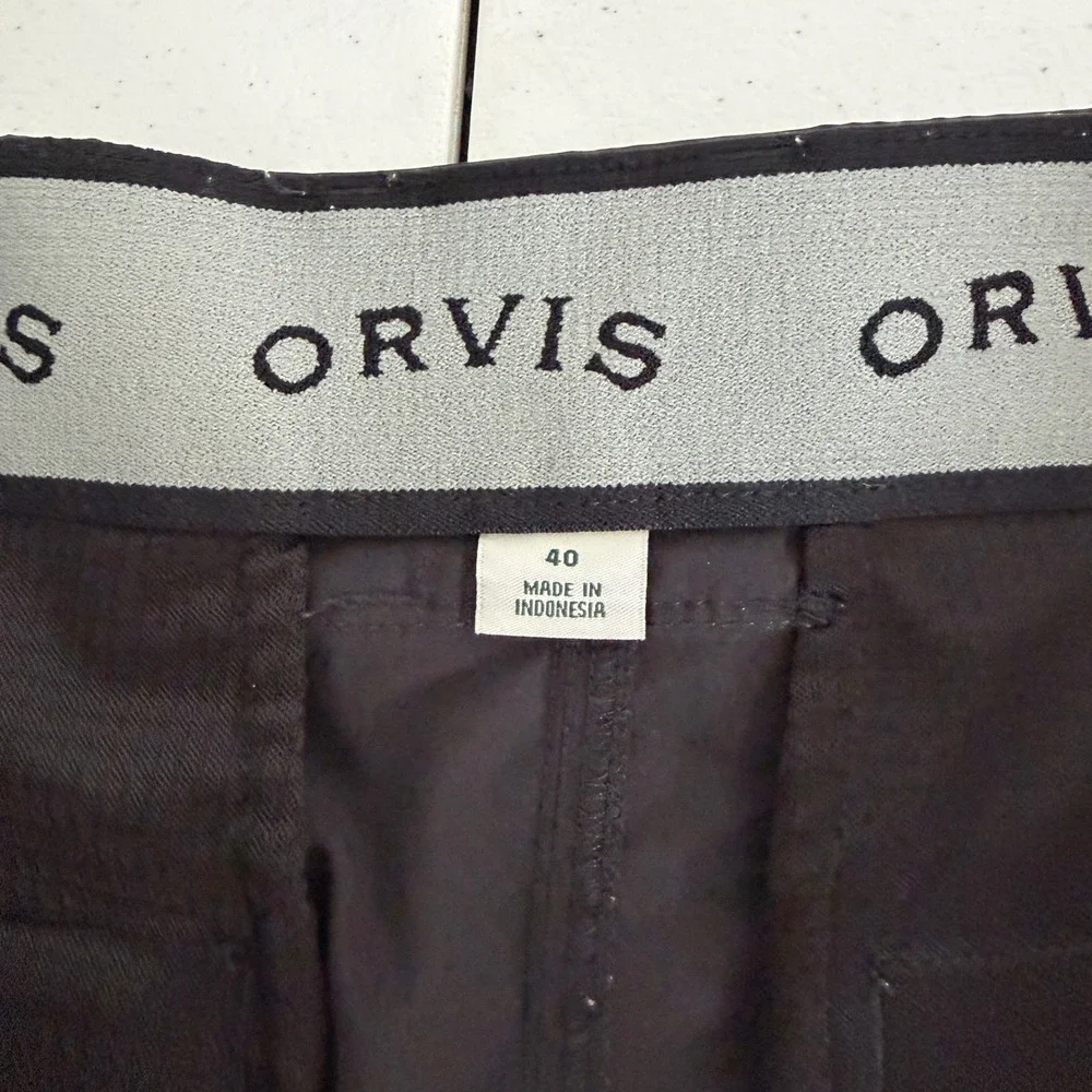 Orvis Mens 40 Black‎ Stretch Cargo Shorts Hiking Outdoor Performance Travel